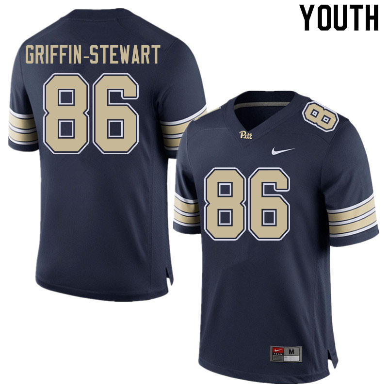 Youth #86 Nakia Griffin-Stewart Pitt Panthers College Football Jerseys Sale-Home Navy - Click Image to Close